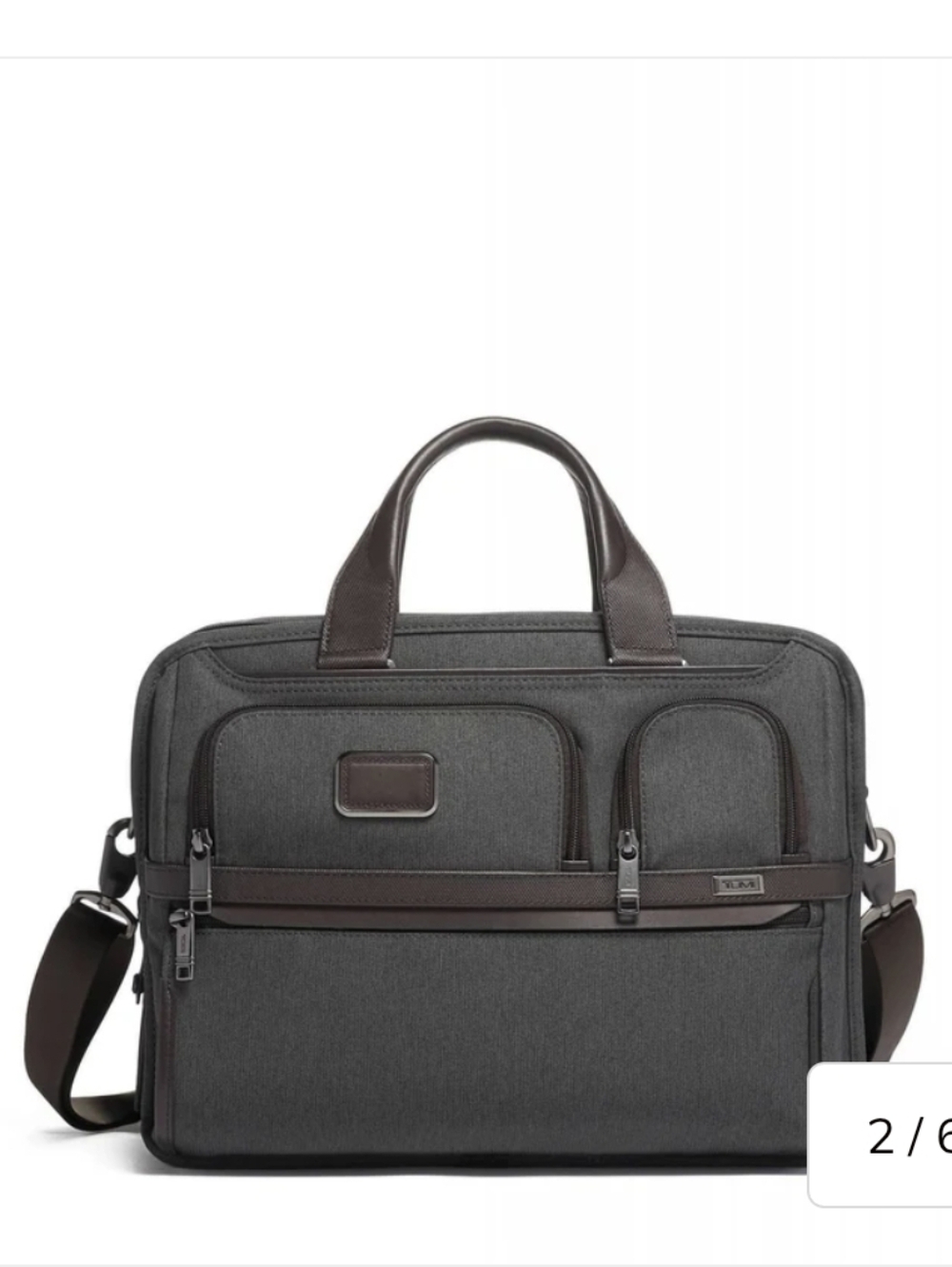 TUMI Alpha 3 Expandable Organizer Laptop Briefcase Anthracite